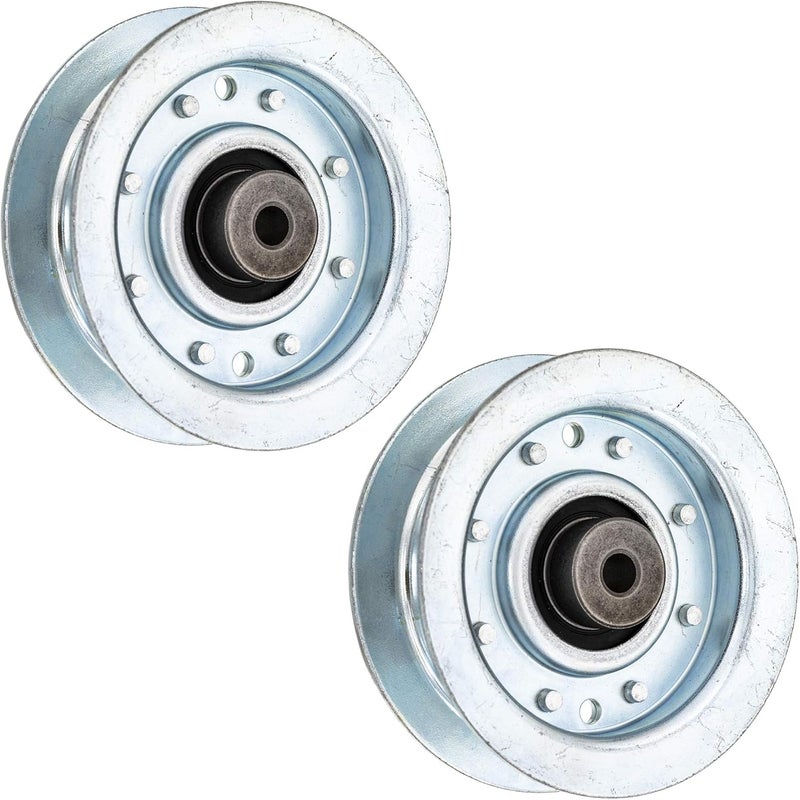 8TEN Store Flat Idler Pulley for John Deere X300 X304 X310 X320 X350 LTR155 LTR166 Sabre AM146880 2 Pack - Image 1